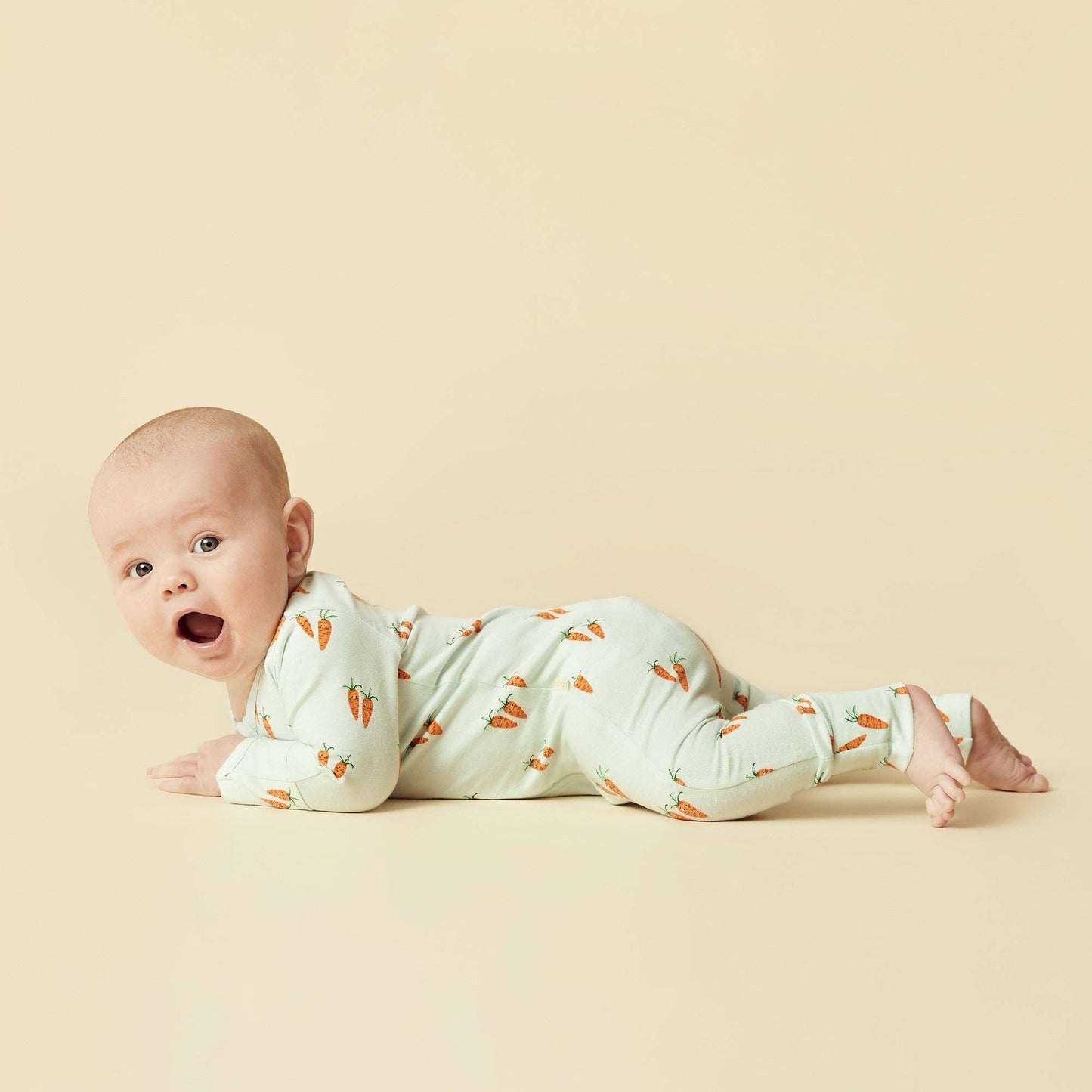 Cute Carrots Organic Zipsuit With Feet