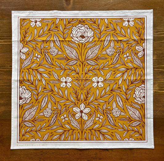 Yellow Floral Flour Sack Tea Towel