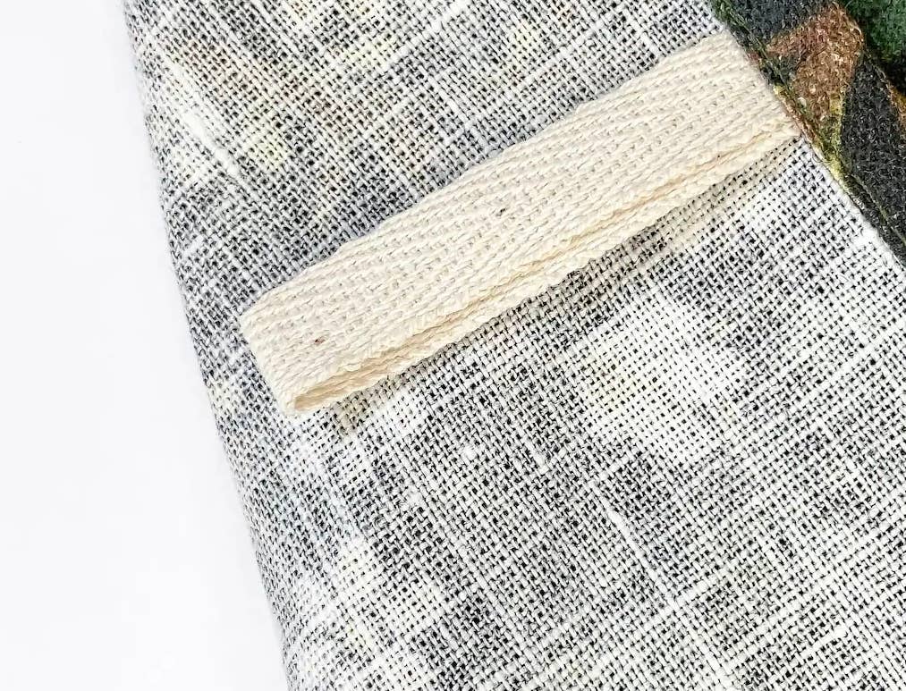 Japandi Floral Linen Tea Towel White Floral