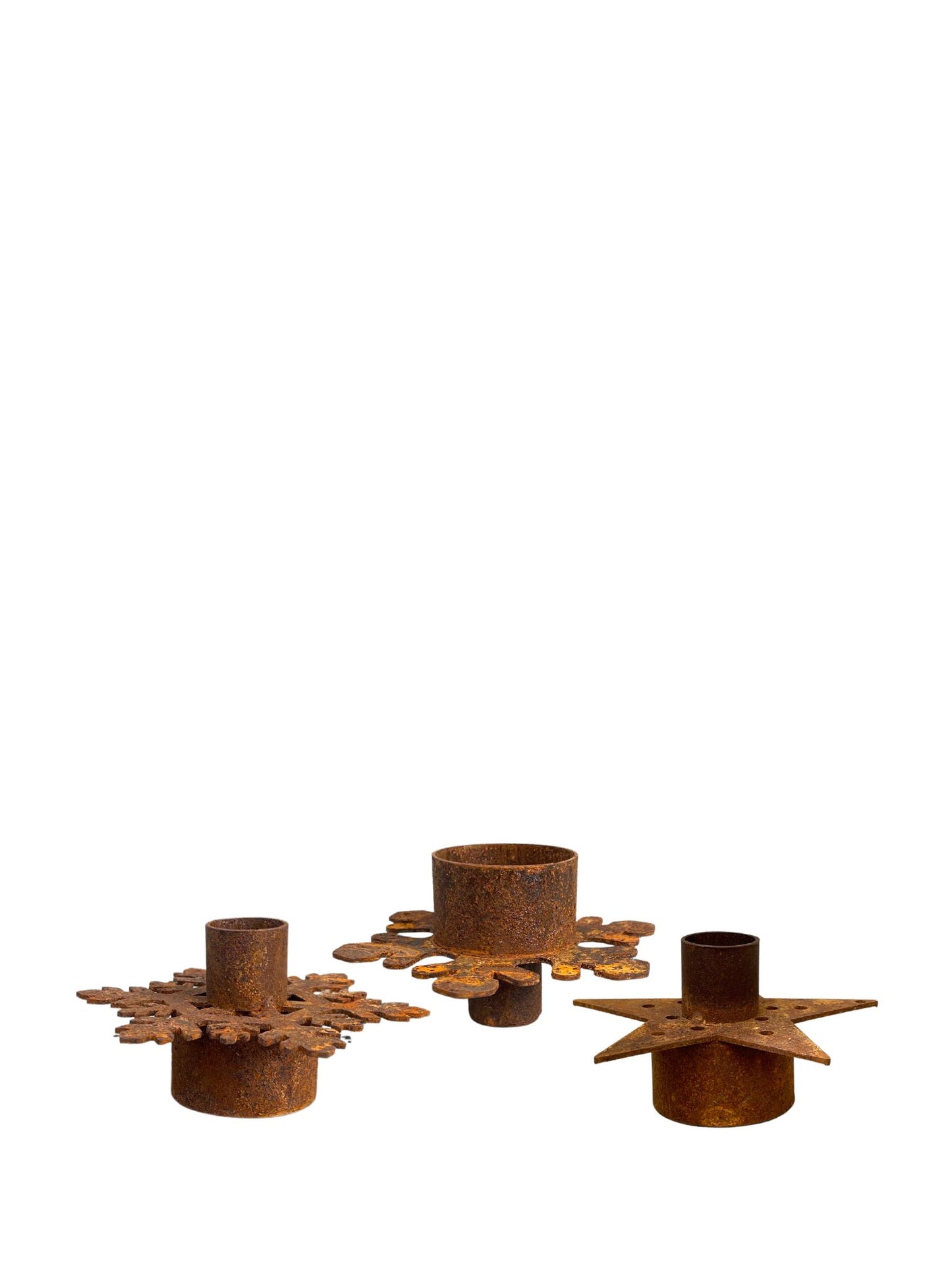 Rustic Winter Candle Holders