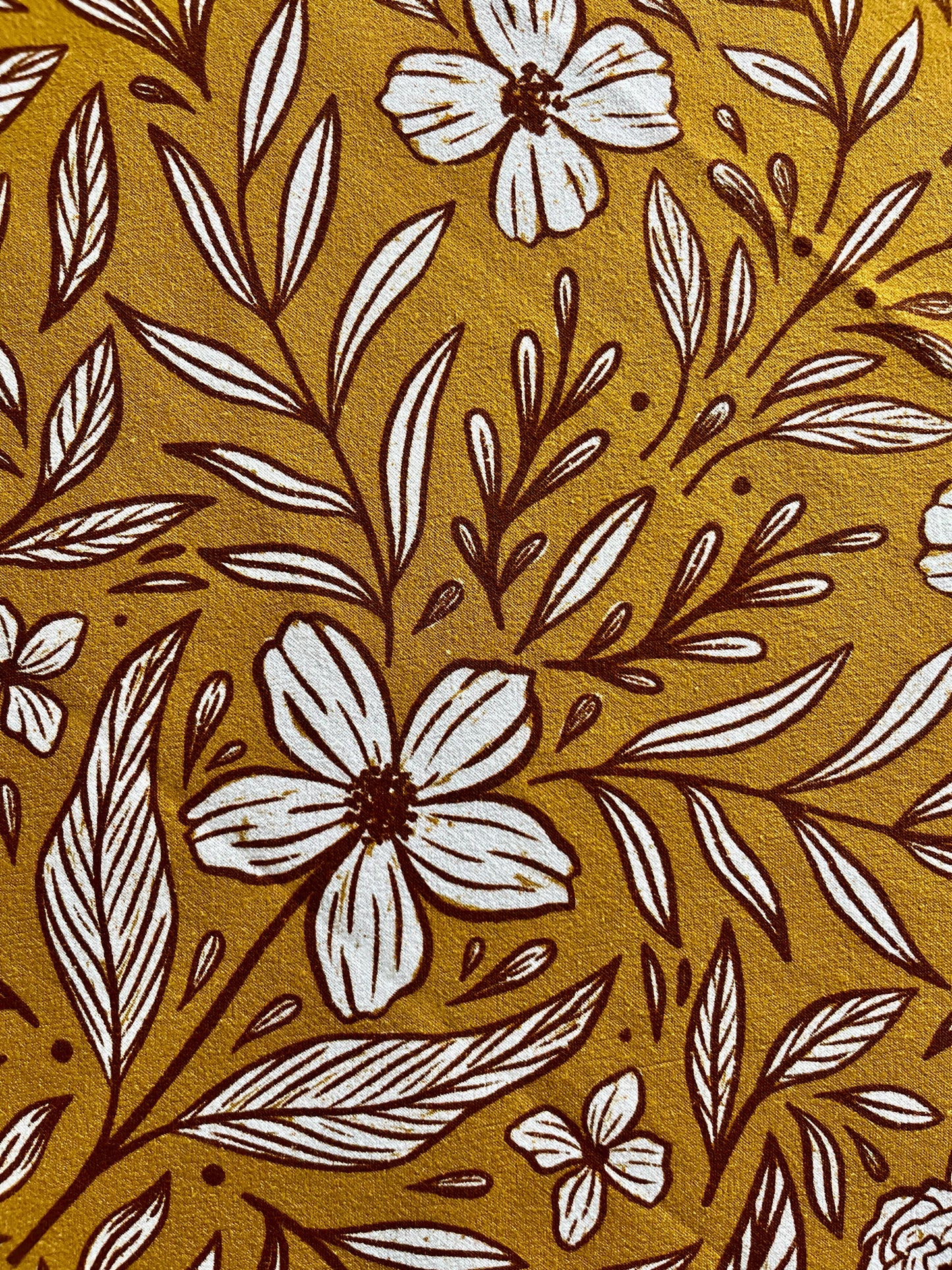 Yellow Floral Flour Sack Tea Towel