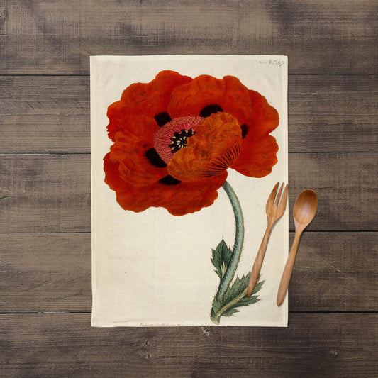 Eastern Poppy Tea Towel