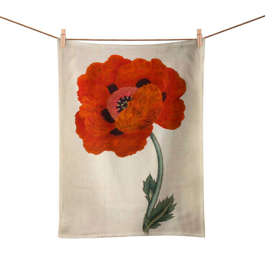 Eastern Poppy Tea Towel