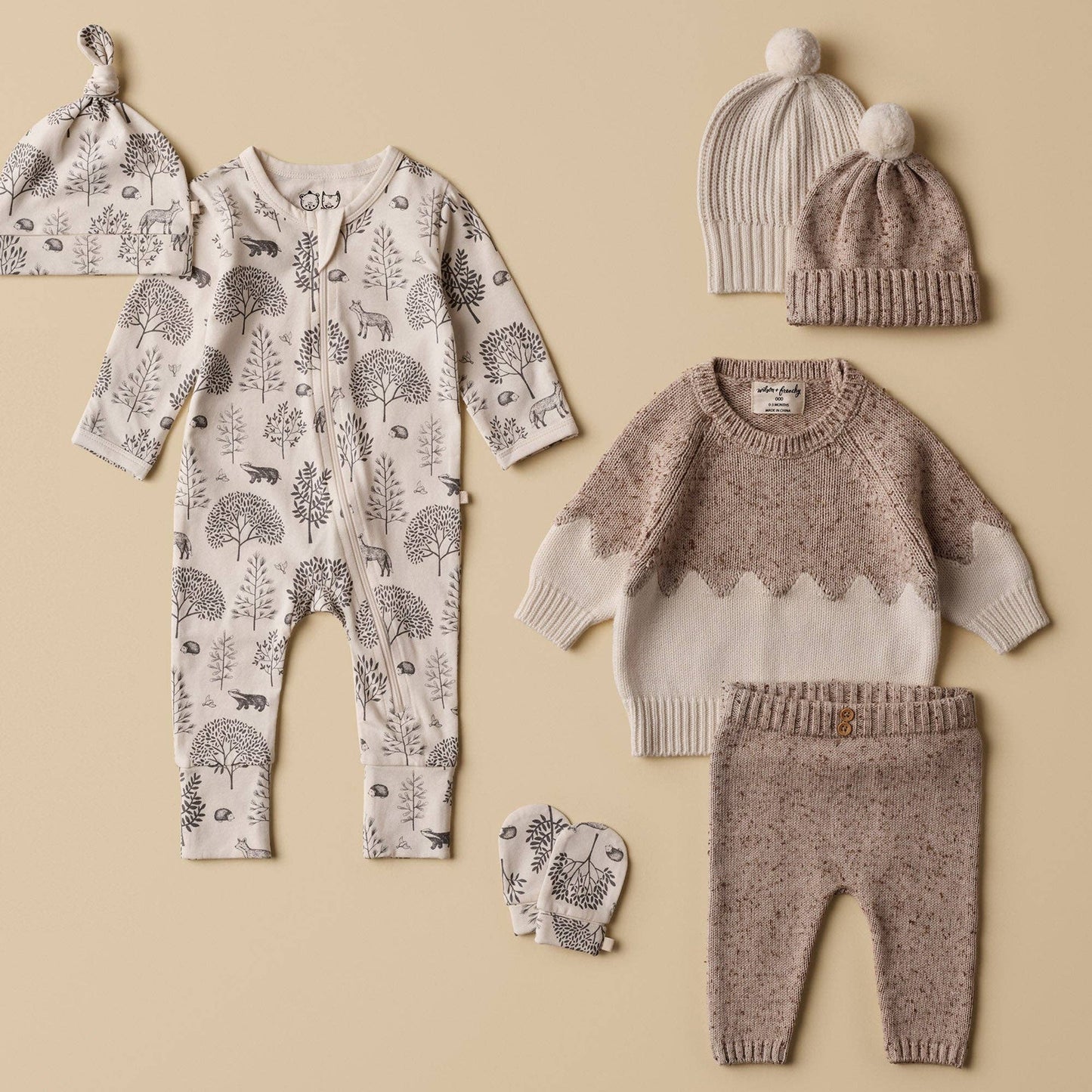 Woodland Organic Zipsuit with Feet