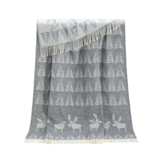 Soft Grey Moose Wool Throw