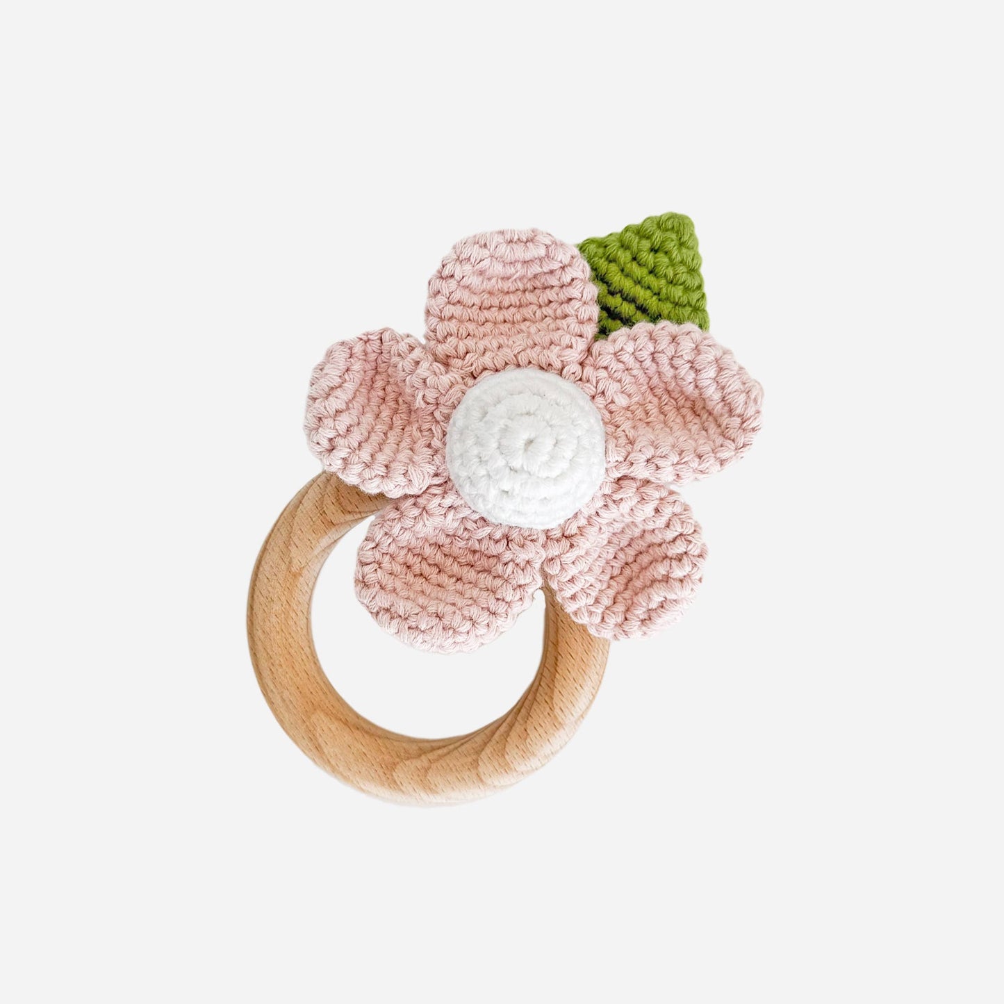 Cotton Crochet Rattle Teether Flower