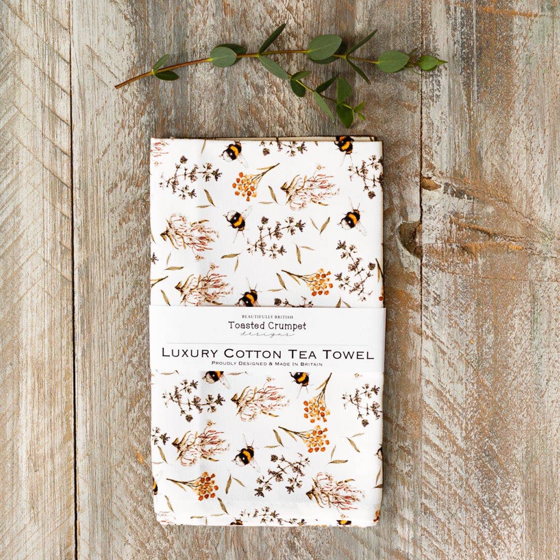 Bees & Honeysuckle Pure Tea Towel