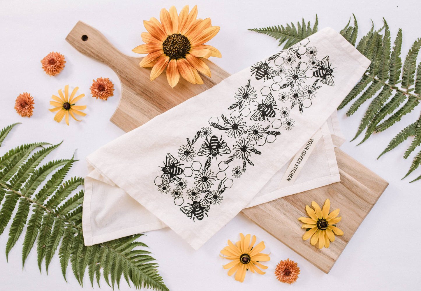 Honeycomb Tea Towel / Dish Towel / Kitchen Towel /Bee Decor