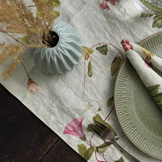 Flora Danica Linen Table Runner