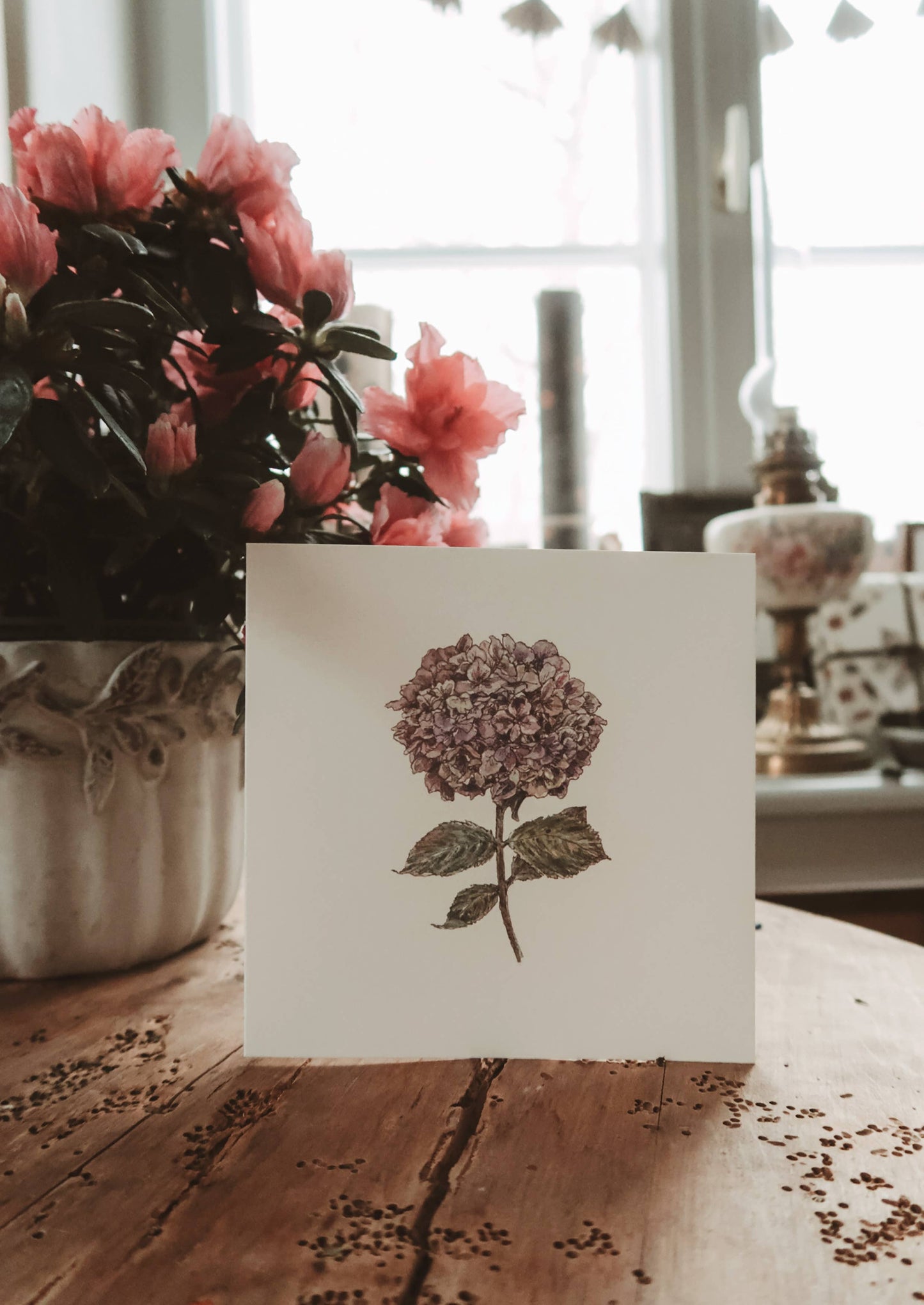 Purple hydrangea Greeting Card