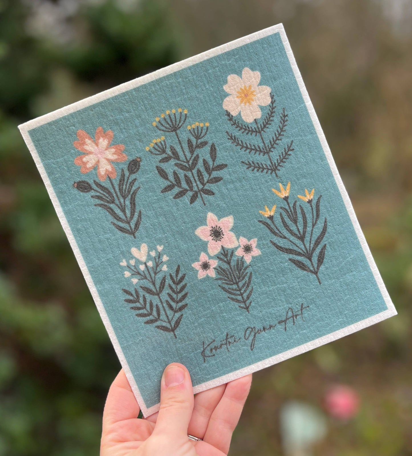 Swedish Dishcloth Folk Floral