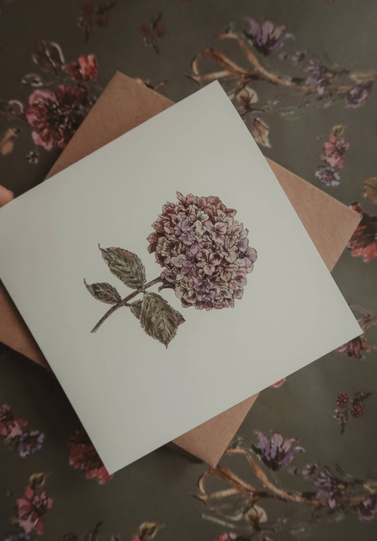 Purple hydrangea Greeting Card