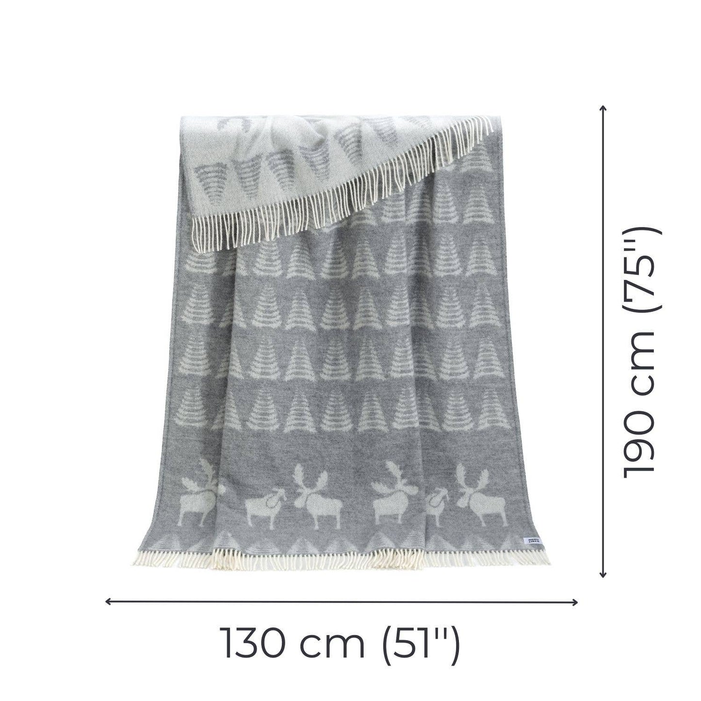Soft Grey Moose Wool Throw