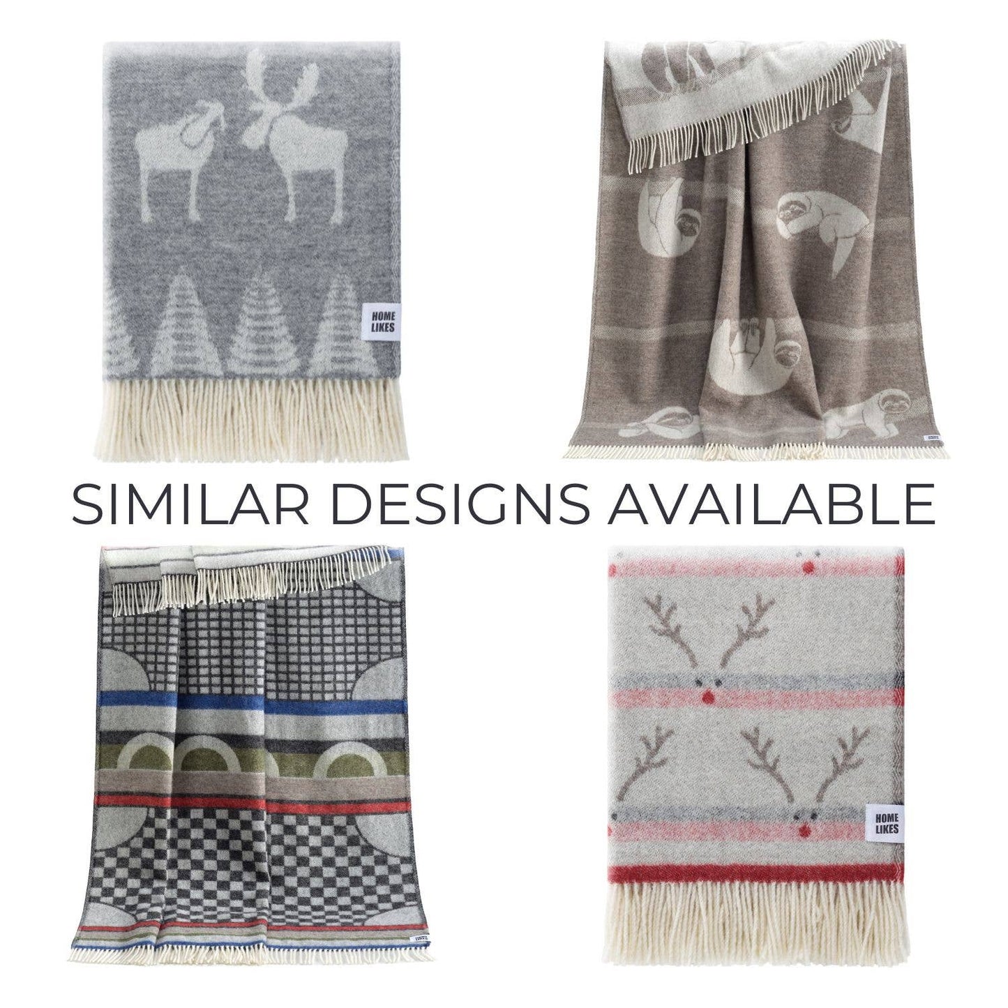 Soft Grey Moose Wool Throw