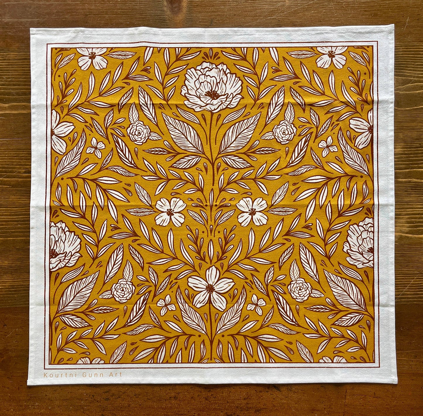 Yellow Floral Flour Sack Tea Towel