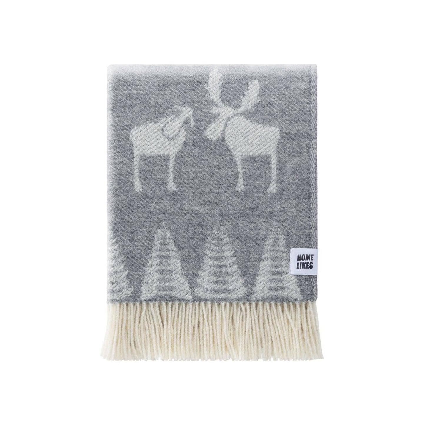 Soft Grey Moose Wool Throw
