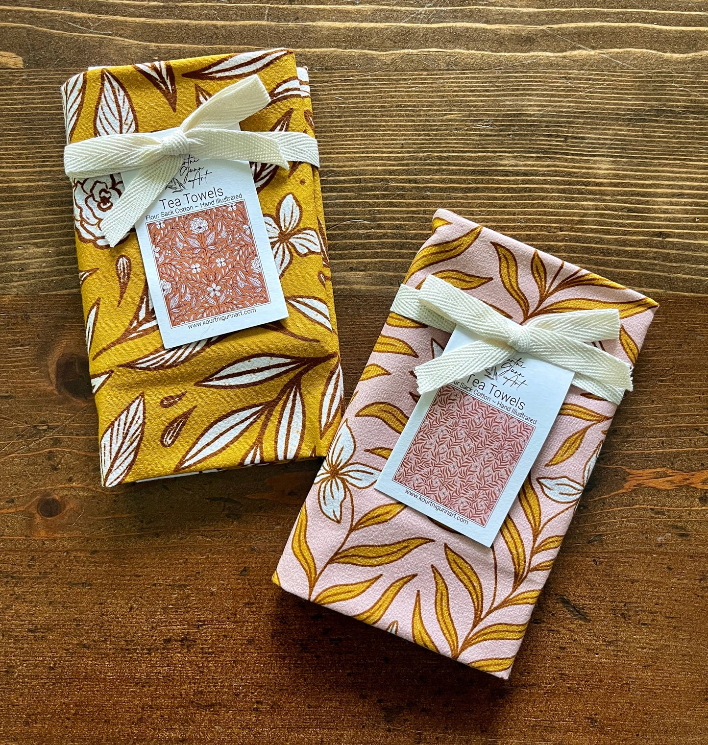 Yellow Floral Flour Sack Tea Towel