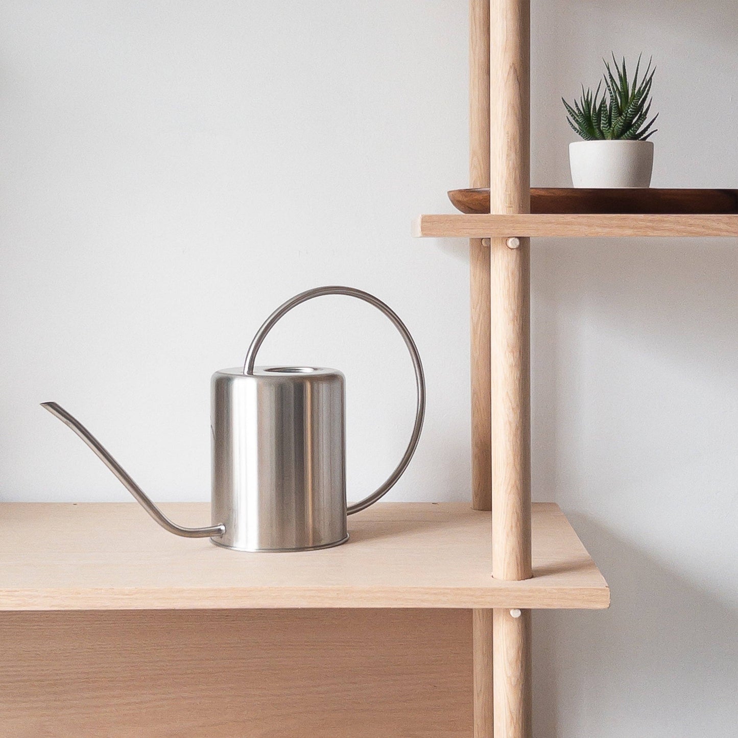 Stainless Steel Watering Can Silver 2L