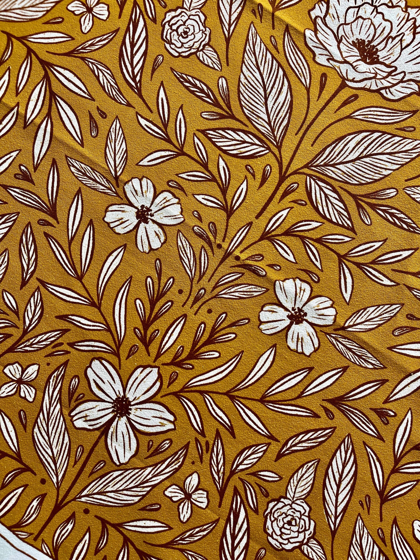 Yellow Floral Flour Sack Tea Towel