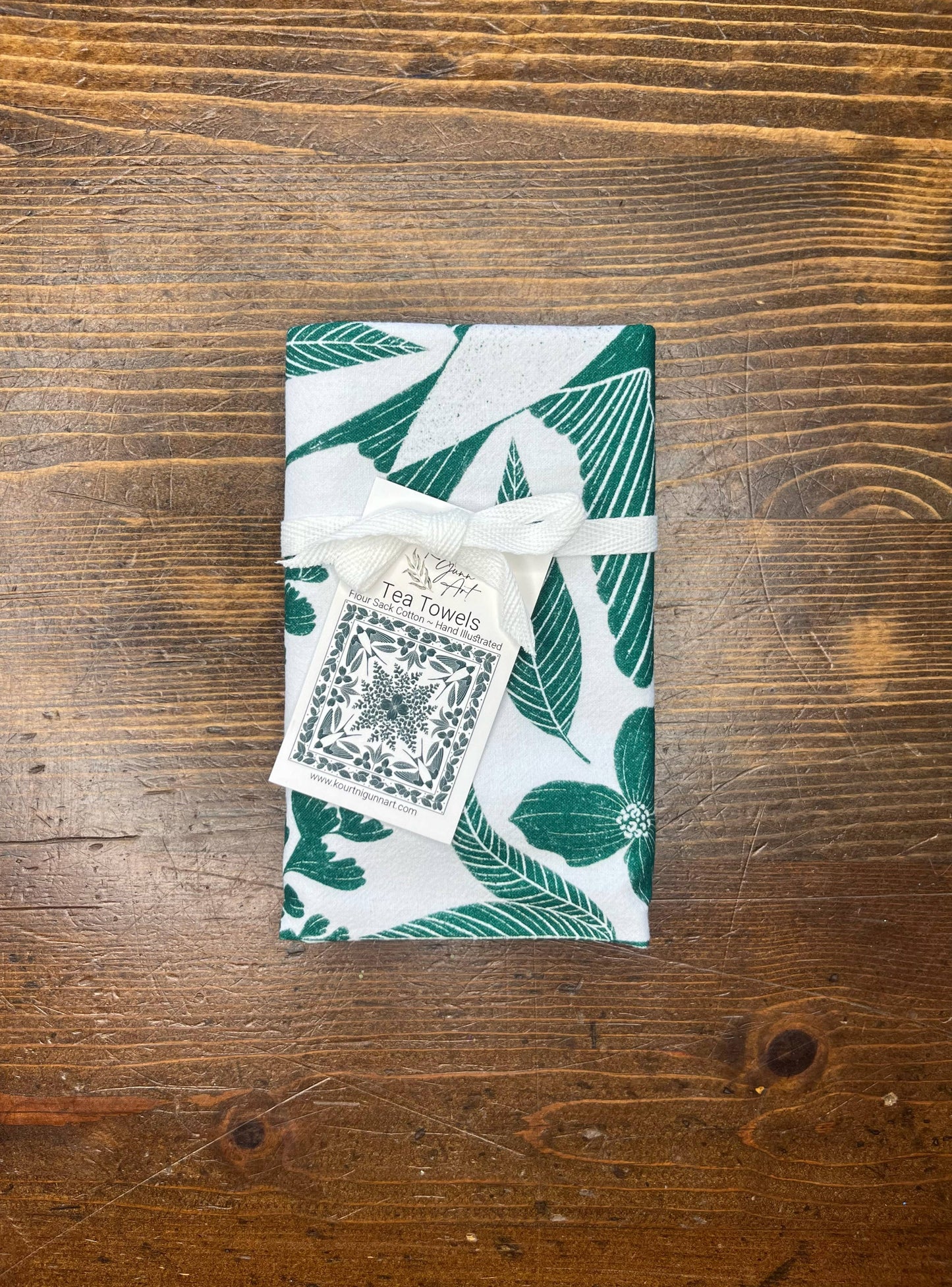 Green Bird Flour Sack Tea Towel