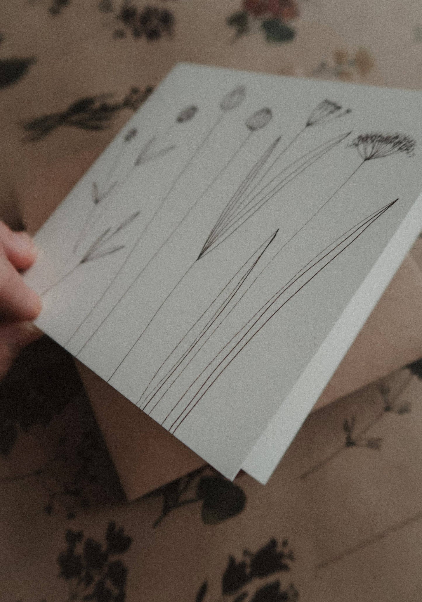 Graphical Floral Greeting Card