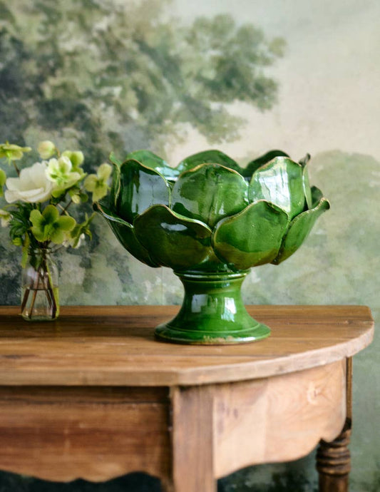 Petal Bowl - Ceramic Vase Verde Large