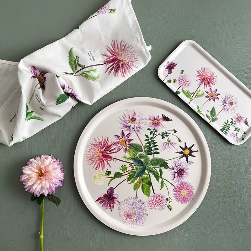 Dahlia Motif Tea Towel