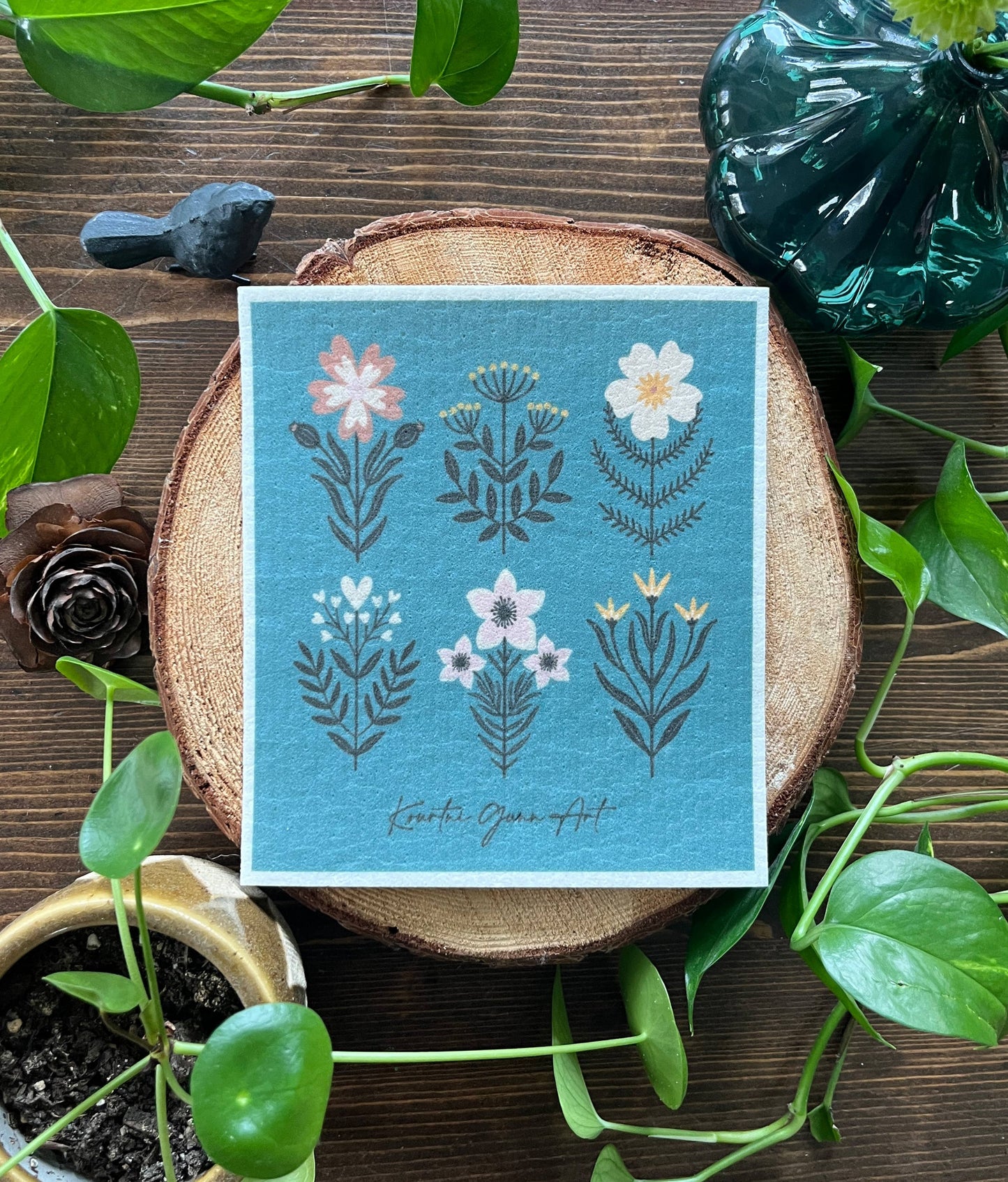 Swedish Dishcloth Folk Floral