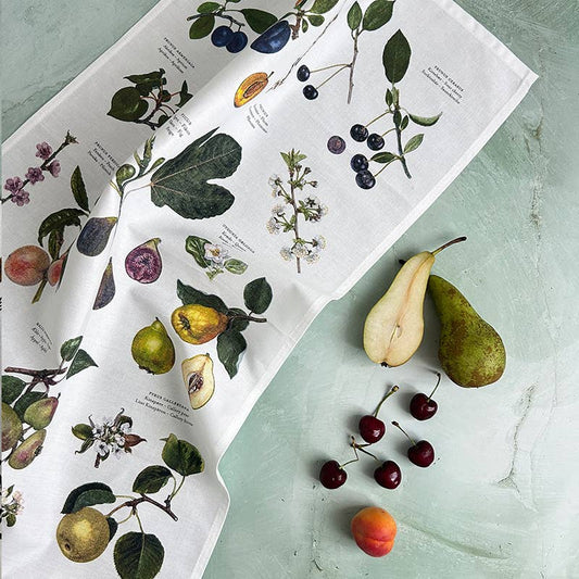 Organic Fruit Motif Tea Towel