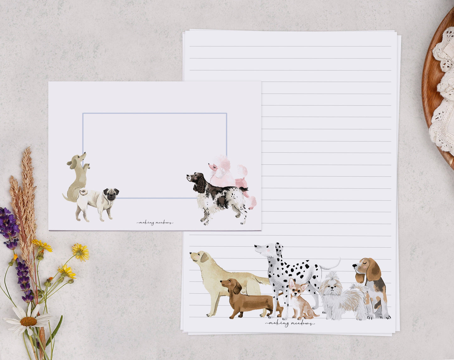 Puppy Meadow Writing Set
