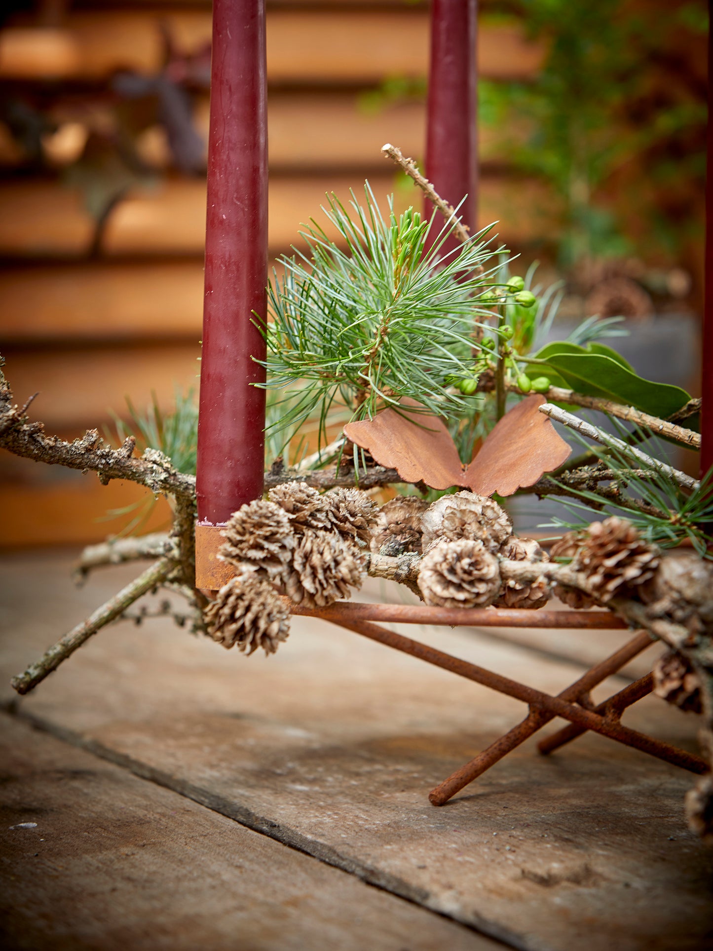 RUSTIC IRON CANDLE HOLDER