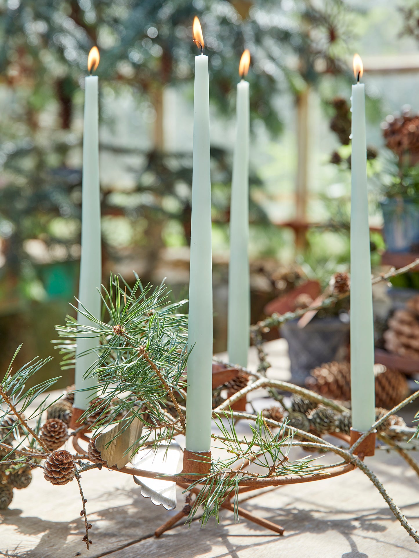 RUSTIC IRON CANDLE HOLDER