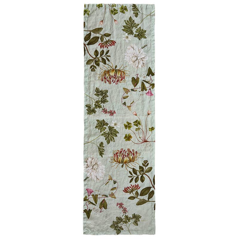 Flora Danica Linen Table Runner