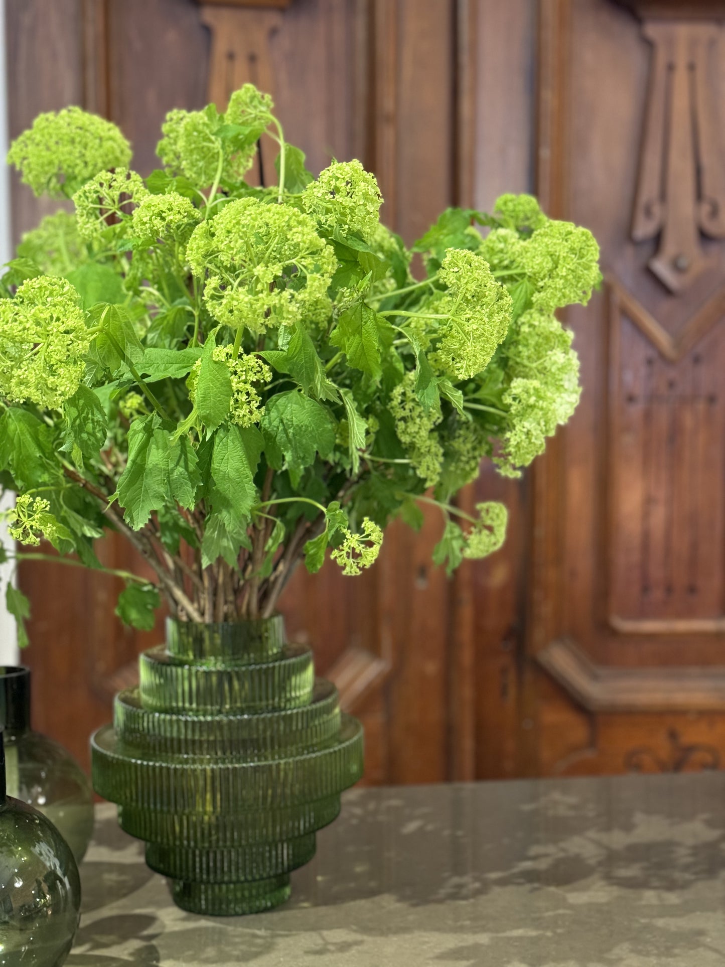 Layered Green Glass Vase Large