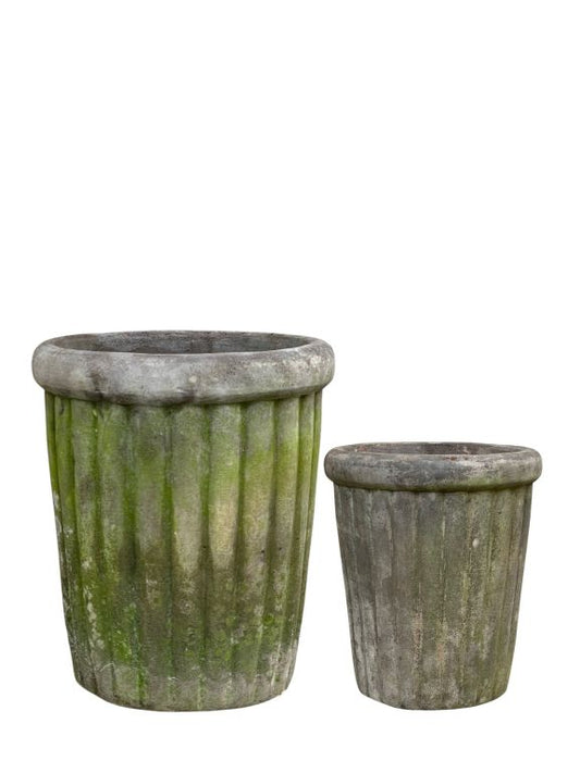 Black Tall Ribbed Planter
