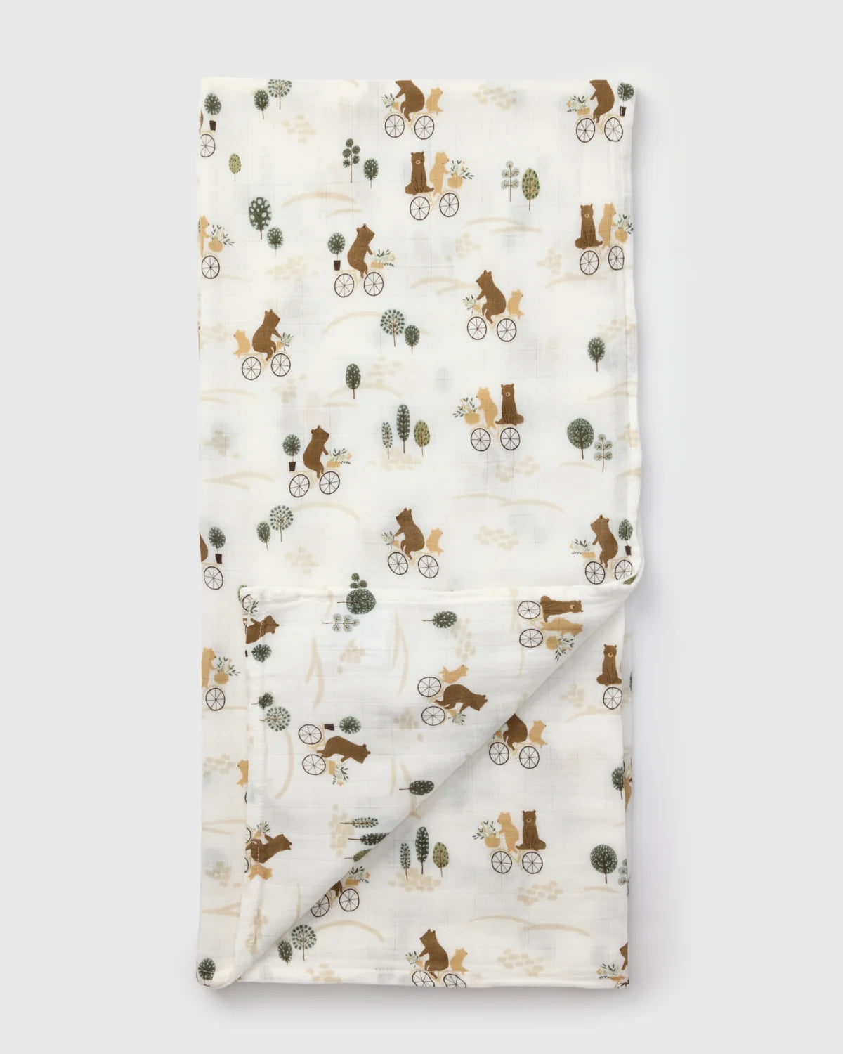 Baby Muslin Swaddle in Tanboocel® Bamboo Viscose - Bears on Bikes