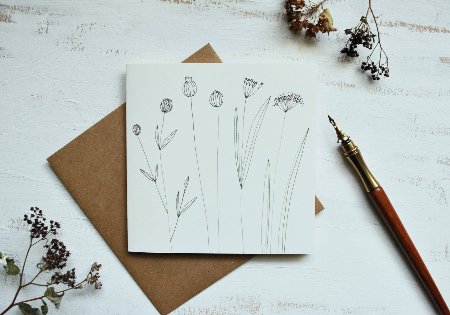 Graphical Floral Greeting Card