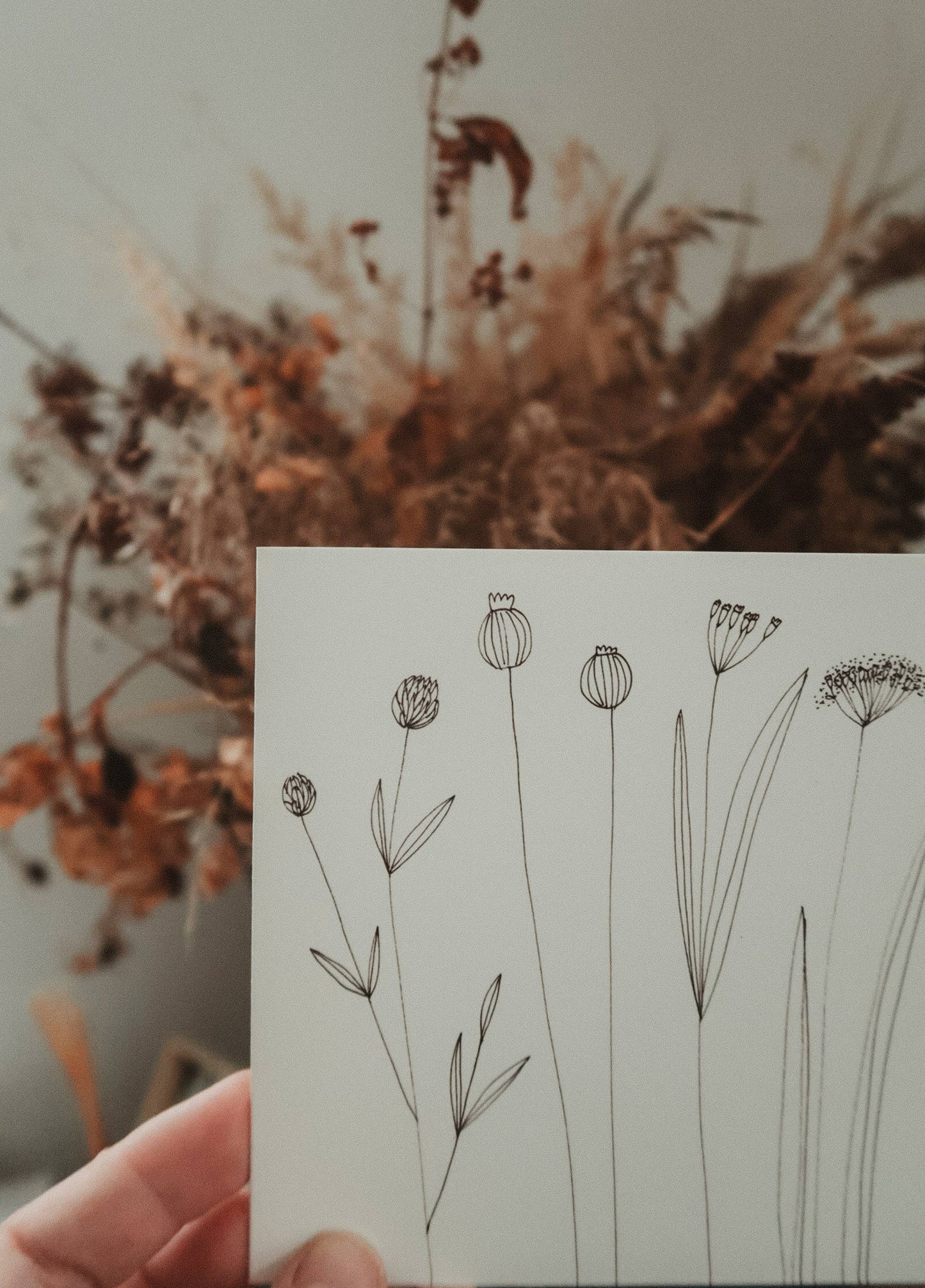 Graphical Floral Greeting Card