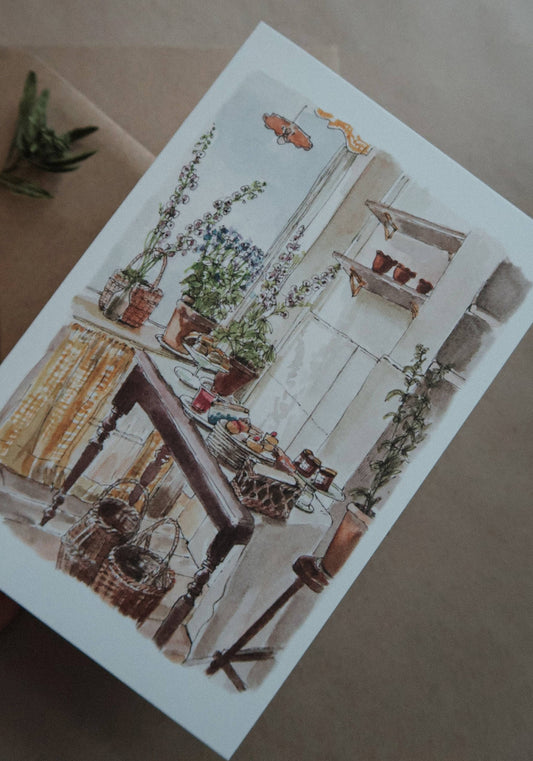 Kitchen in daylight Greeting Card