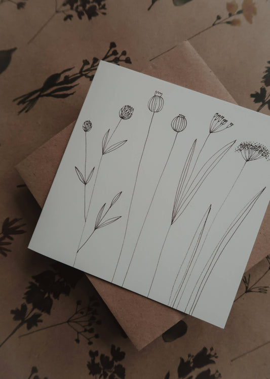 Graphical Floral Greeting Card