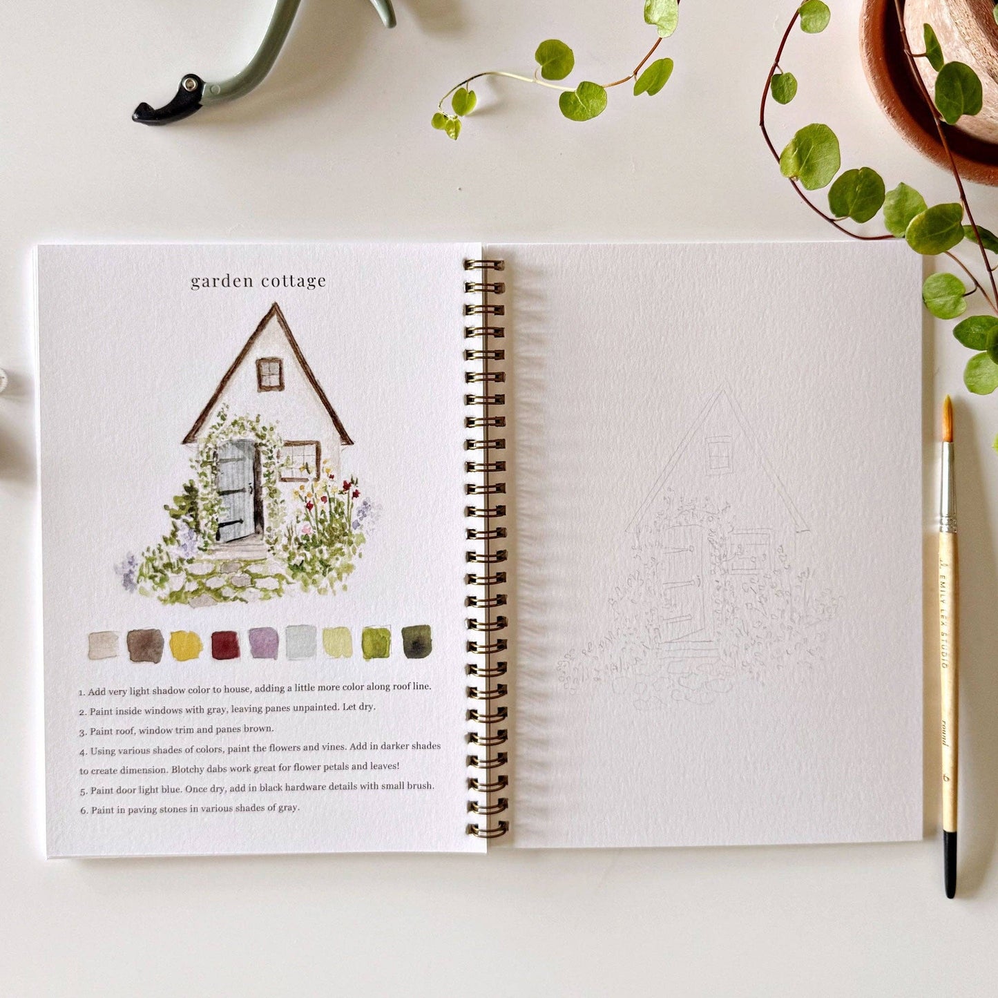 Garden watercolor workbook