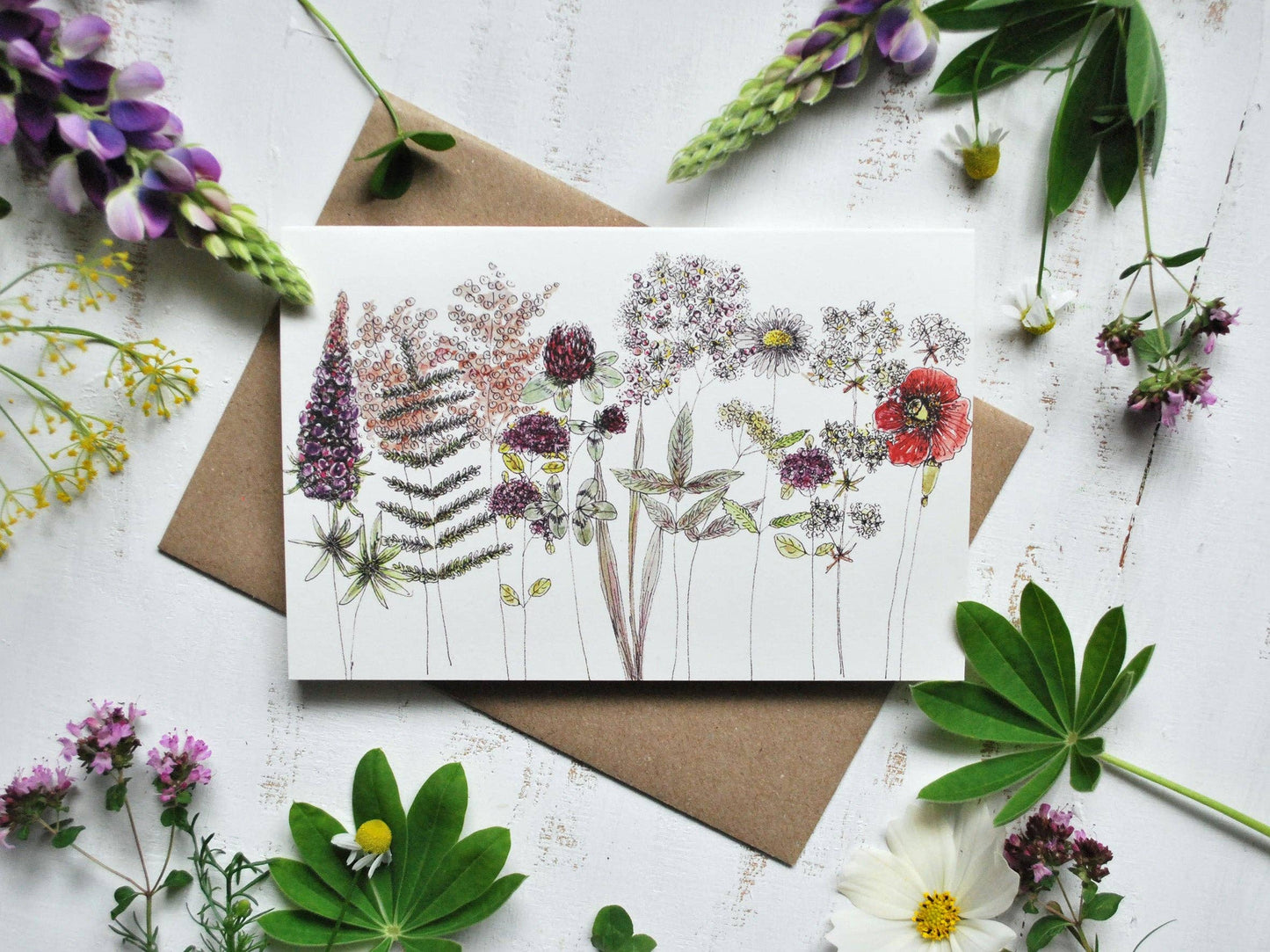 Rustic Flowers Greeting Card