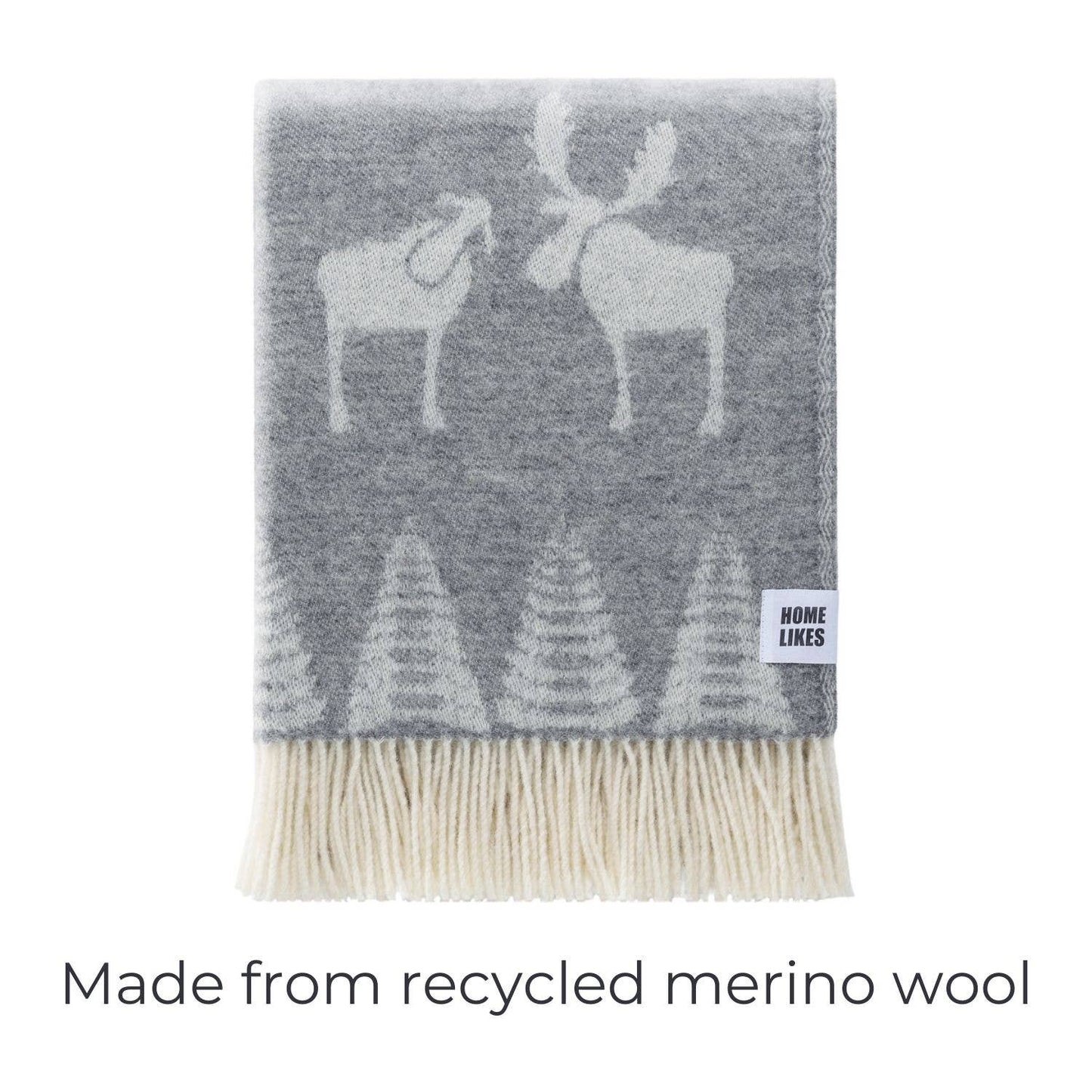 Soft Grey Moose Wool Throw