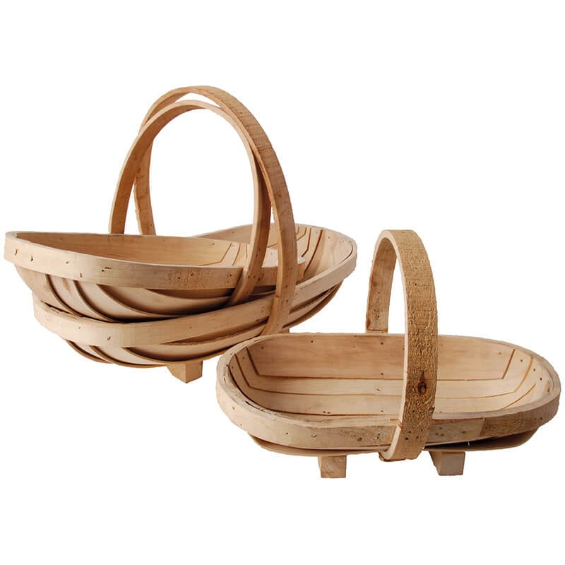 English willow branch trugs