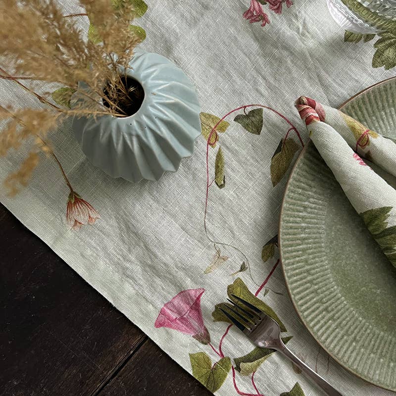 Flora Danica Linen Table Runner